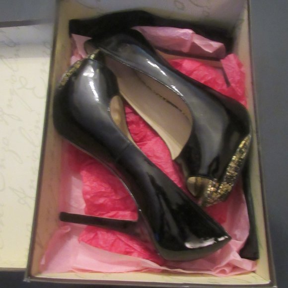 ENZO ANGIOLINI - Black Patent Leather Peeptoe Heels EA7TIMGA ~Sz 9.5 - Picture 9 of 11
